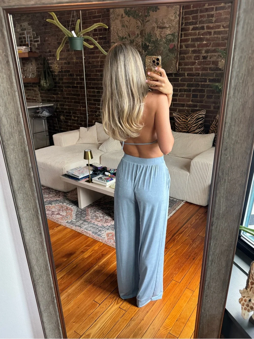 Chic Matching CO-ORD Light Blue Wide-Leg Set